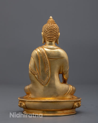 Seated Buddha Shakyamuni Sculpture | Purely Hand Carved Tibetan Statue