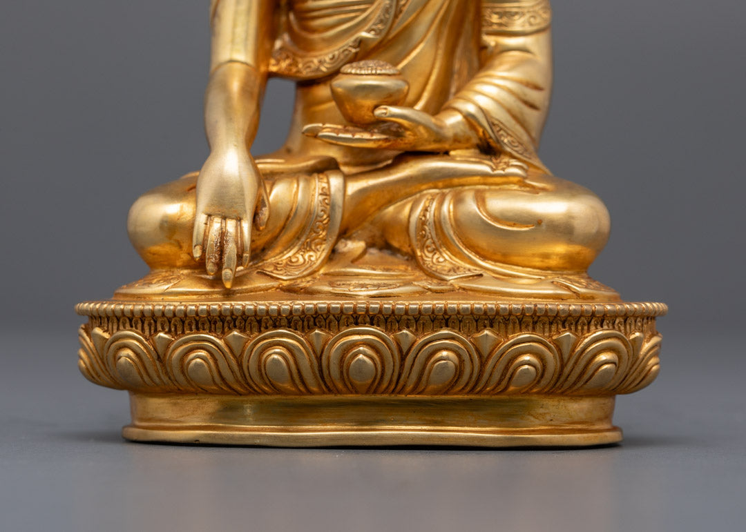 Seated Buddha Shakyamuni Sculpture | Purely Hand Carved Tibetan Statue