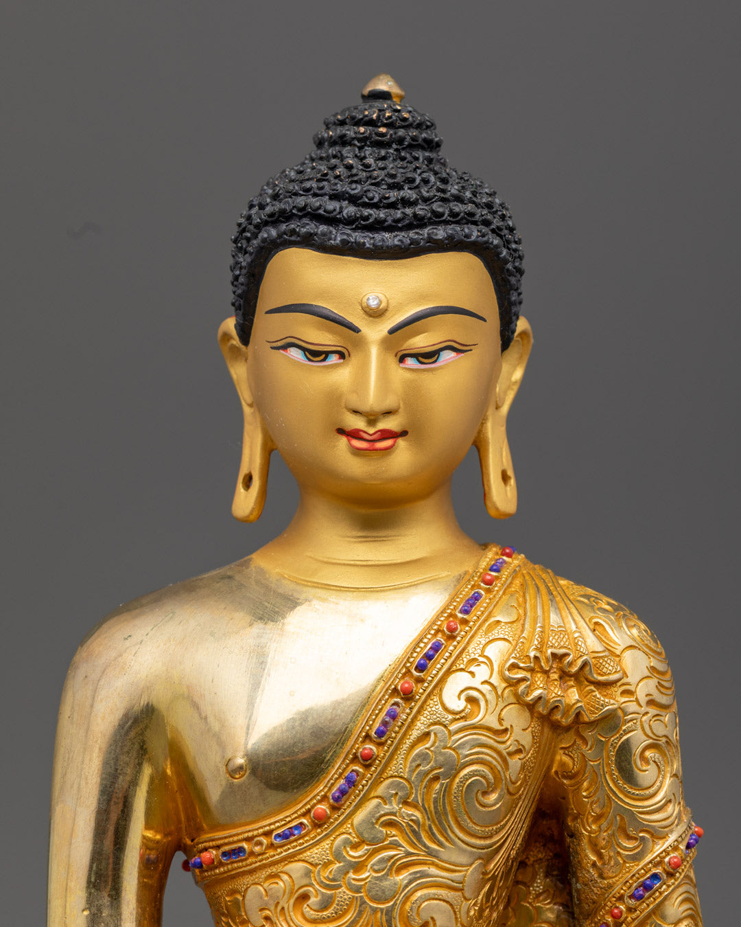 Shakyamuni Buddha Statue | 24K Gold Buddhist Sculpture