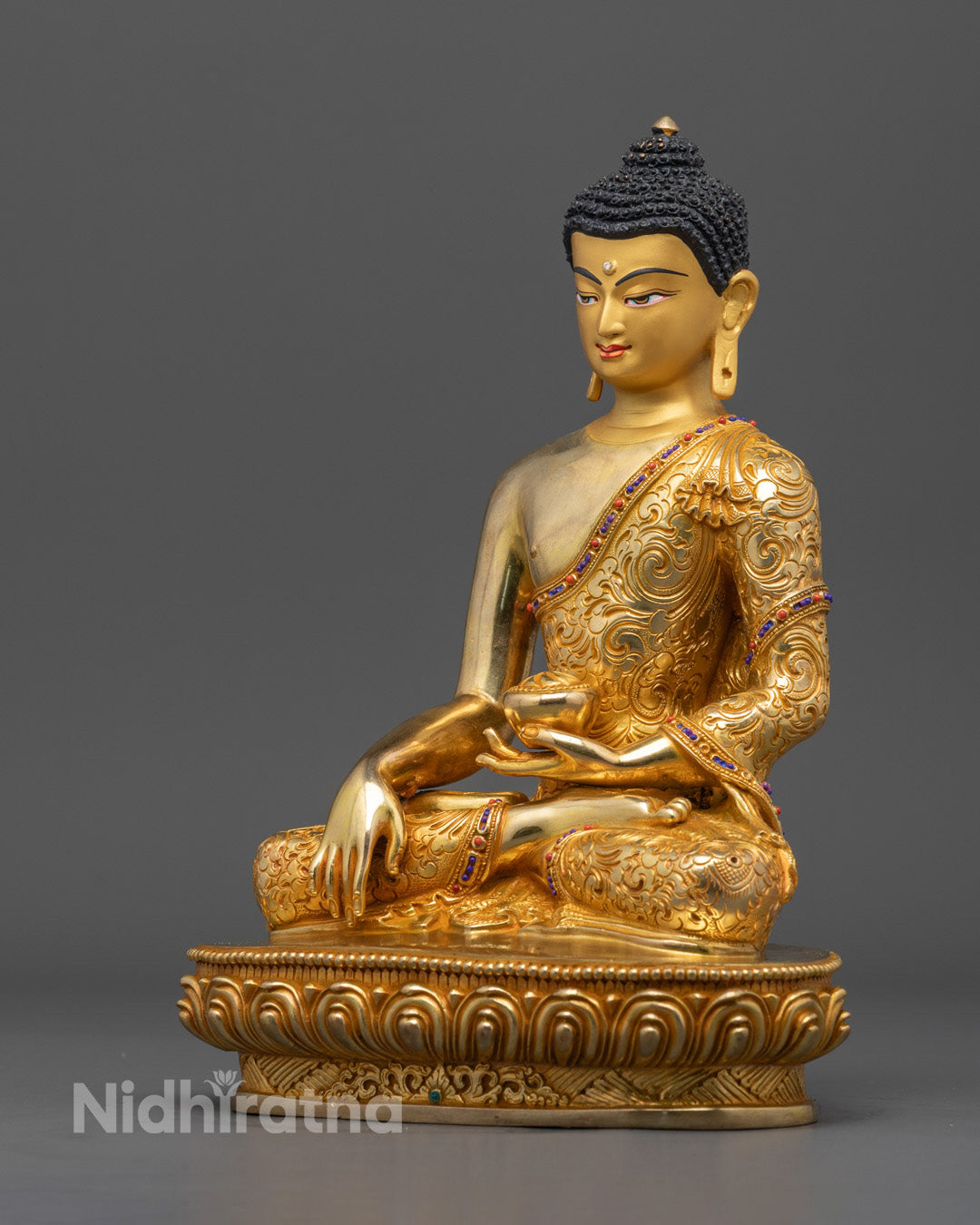Shakyamuni Buddha Statue | 24K Gold Buddhist Sculpture