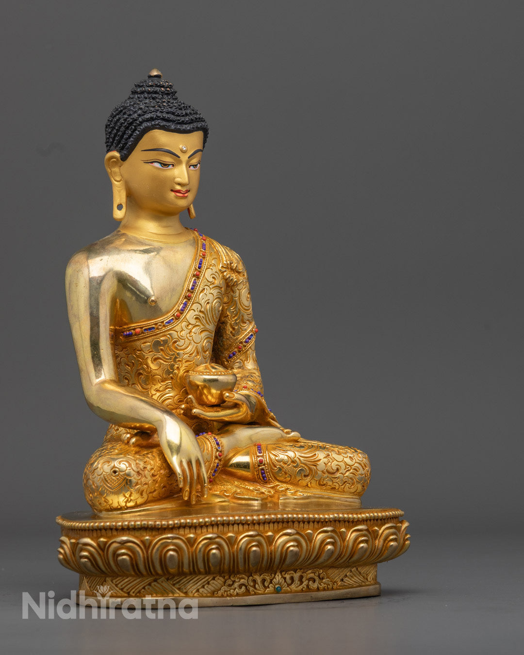 Shakyamuni Buddha Statue | 24K Gold Buddhist Sculpture