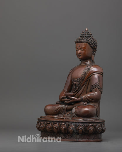 Traditional Oxidized Amitabha Buddha Statue | Handmade in Nepal
