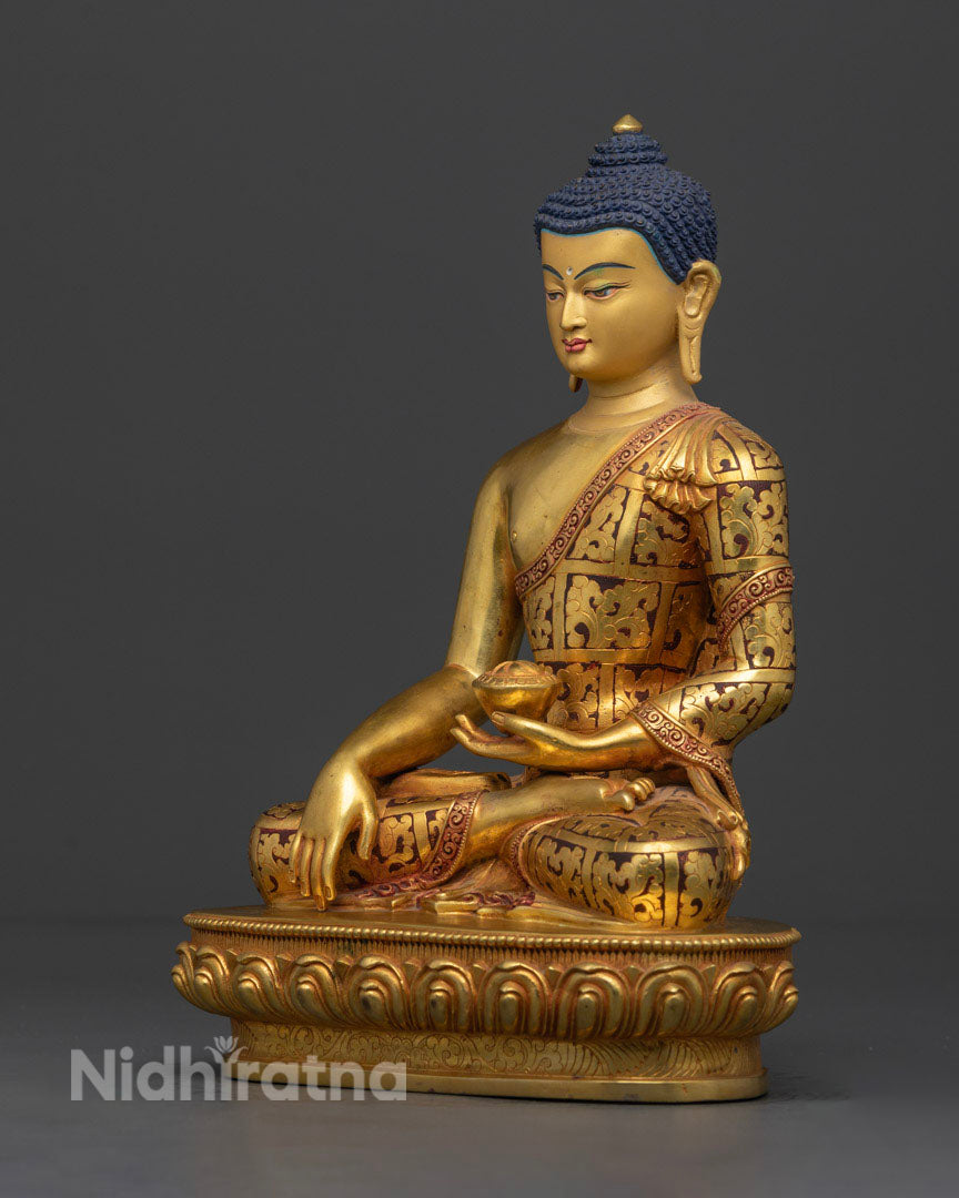 Buddha Shakyamuni Artwork | 24K Gold Gilded Statue of Enlightenment