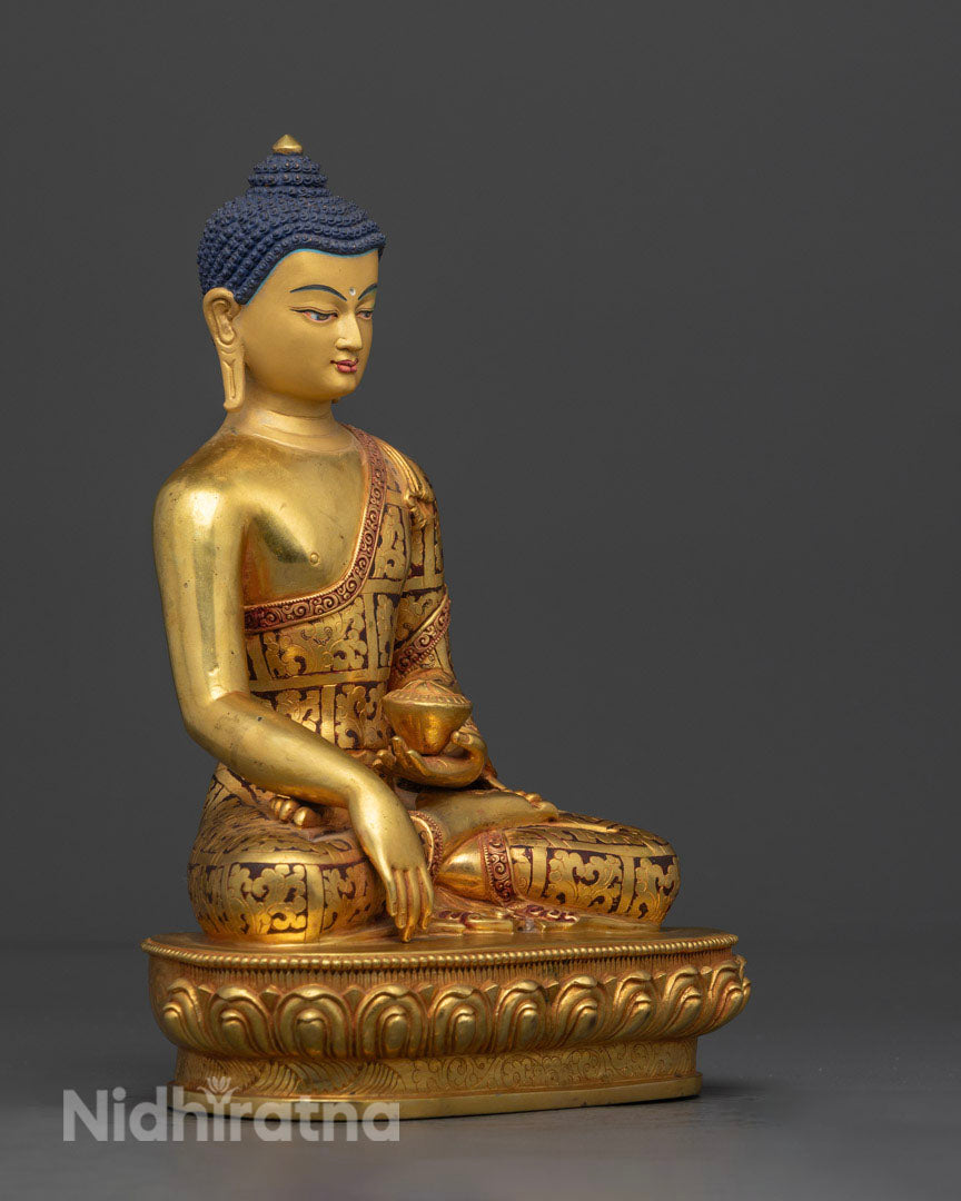 Buddha Shakyamuni Artwork | 24K Gold Gilded Statue of Enlightenment