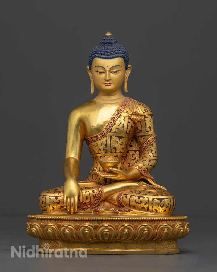 Buddha Shakyamuni Artwork | 24K Gold Gilded Statue of Enlightenment