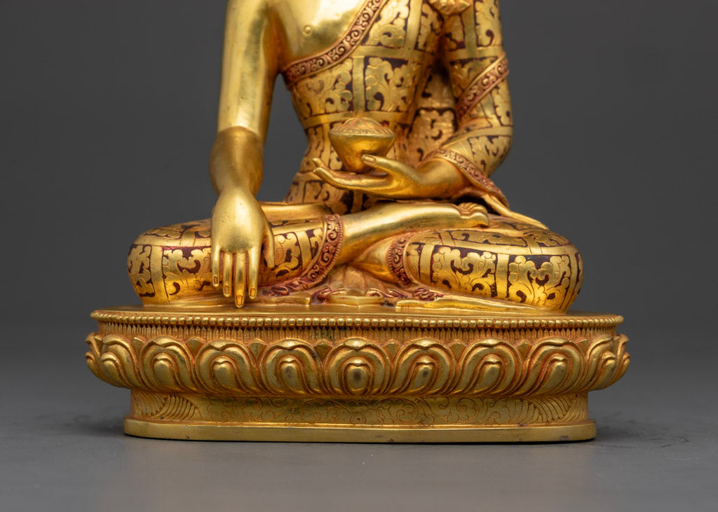 Buddha Shakyamuni Artwork | 24K Gold Gilded Statue of Enlightenment