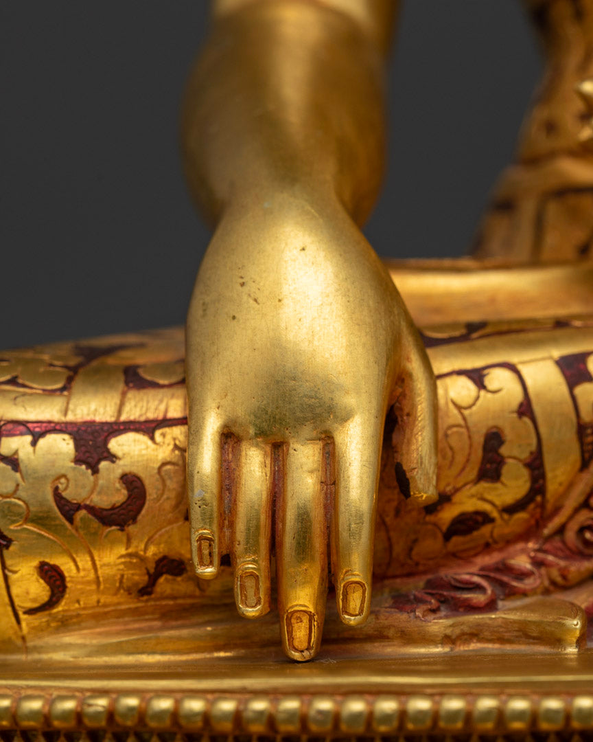 Buddha Shakyamuni Artwork | 24K Gold Gilded Statue of Enlightenment