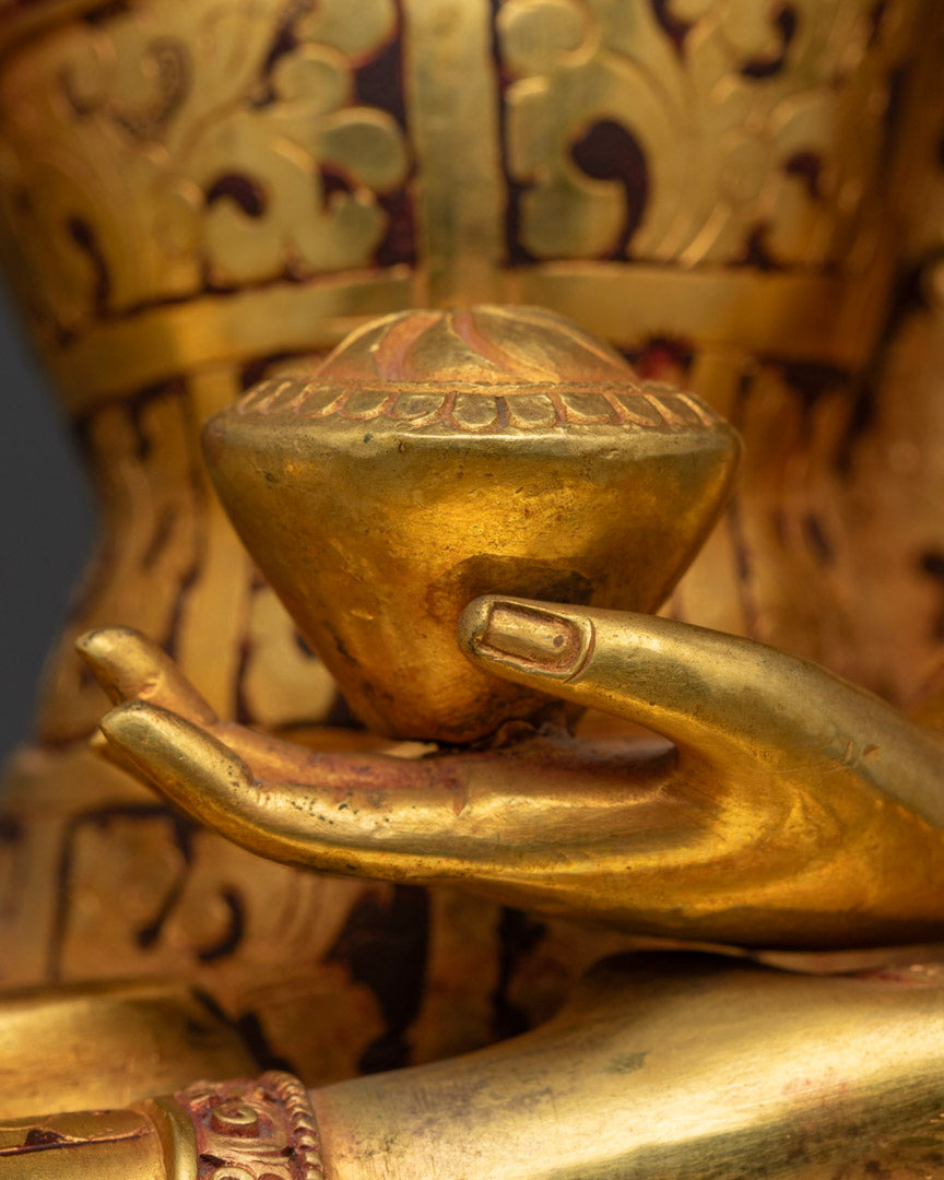 Buddha Shakyamuni Artwork | 24K Gold Gilded Statue of Enlightenment