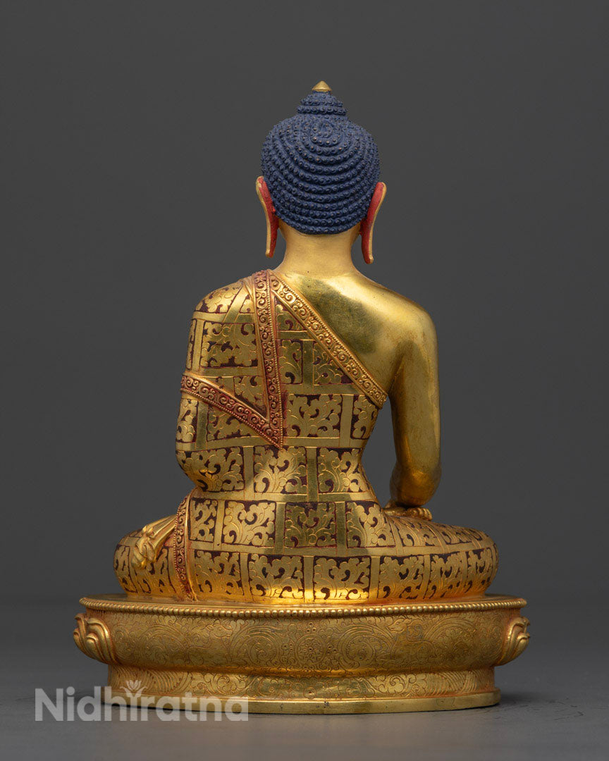 Buddha Shakyamuni Artwork | 24K Gold Gilded Statue of Enlightenment