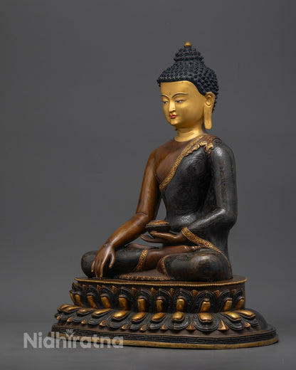 Premium Oxidized Shakyamuni Buddha Statue | Tibetan Artwork