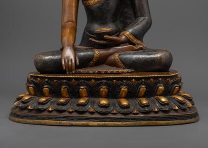 Premium Oxidized Shakyamuni Buddha Statue | Tibetan Artwork
