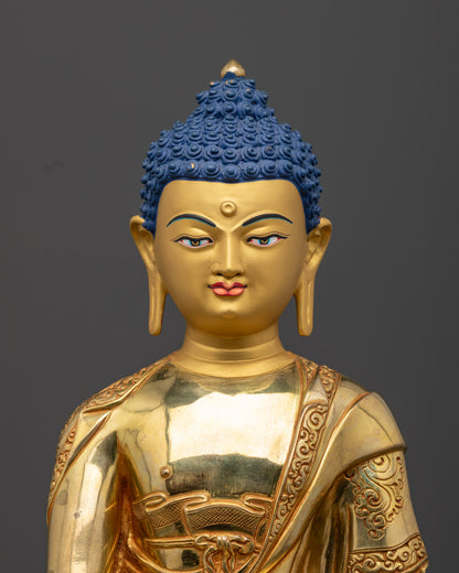 Shakyamuni Buddha Statue | 24K Gold-Gilded Copper Art