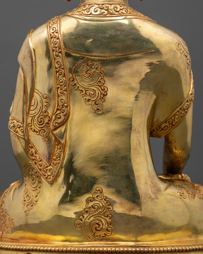Shakyamuni Buddha Statue | 24K Gold-Gilded Copper Art