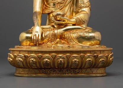 Shakyamuni Buddha Statue | 24K Gold-Gilded Copper Art