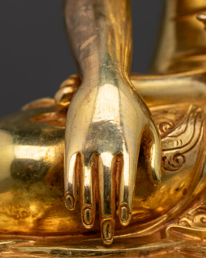 Shakyamuni Buddha Statue | 24K Gold-Gilded Copper Art