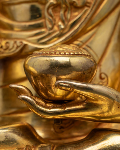 Shakyamuni Buddha Statue | 24K Gold-Gilded Copper Art