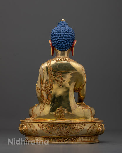 Shakyamuni Buddha Statue | 24K Gold-Gilded Copper Art