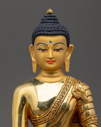 Shakyamuni Buddha Statue | Finely Crafted 24k Gold-Plated Sculpture