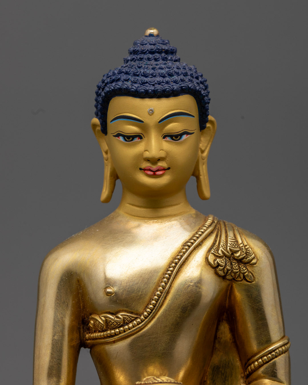 Hand-Carved Shakyamuni Buddha Statue from Nepal