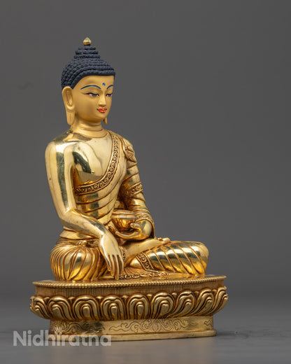 Shakyamuni Buddha Statue | Finely Crafted 24k Gold-Plated Sculpture