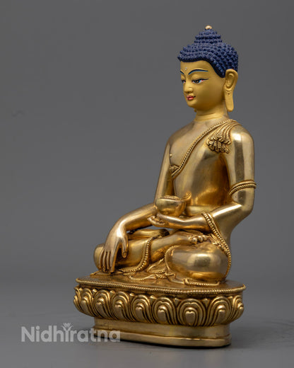Hand-Carved Shakyamuni Buddha Statue from Nepal