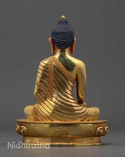 Shakyamuni Buddha Statue | Finely Crafted 24k Gold-Plated Sculpture