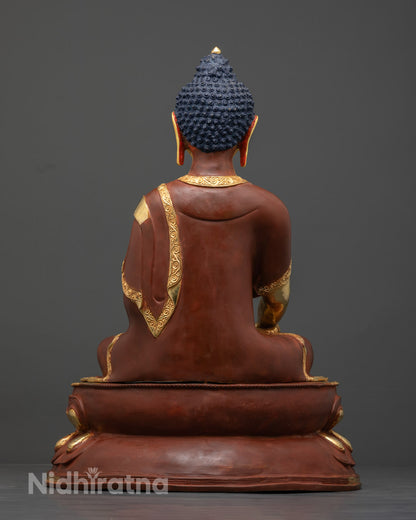 Buddha Shakyamuni Statue | Handmade Gold Coated Copper