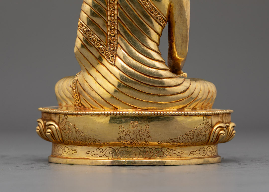 Shakyamuni Buddha Statue | Finely Crafted 24k Gold-Plated Sculpture