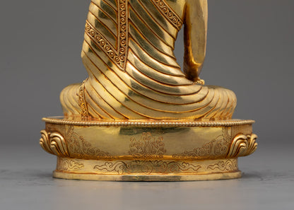 Shakyamuni Buddha Statue | Finely Crafted 24k Gold-Plated Sculpture