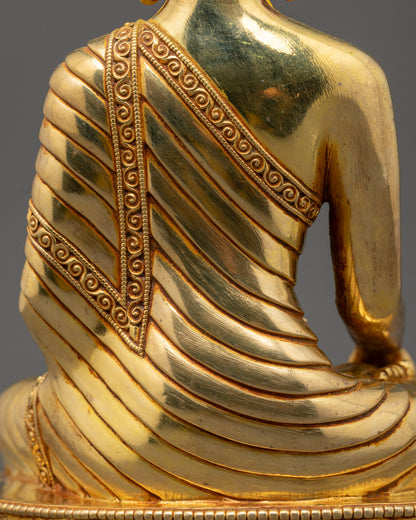 Shakyamuni Buddha Statue | Finely Crafted 24k Gold-Plated Sculpture