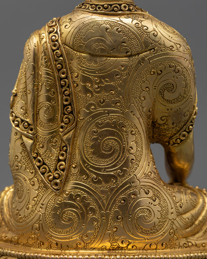 Shakyamuni Buddha Statue | Hand-Carved Copper Artwork from Nepal