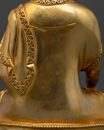 Hand Carved Gold Gilded Shakyamuni Buddha Statue