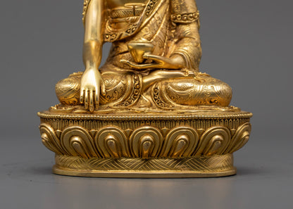 Shakyamuni Buddha Statue | Hand-Carved Copper Artwork from Nepal