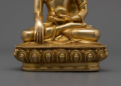 Hand-Carved Shakyamuni Buddha Statue from Nepal