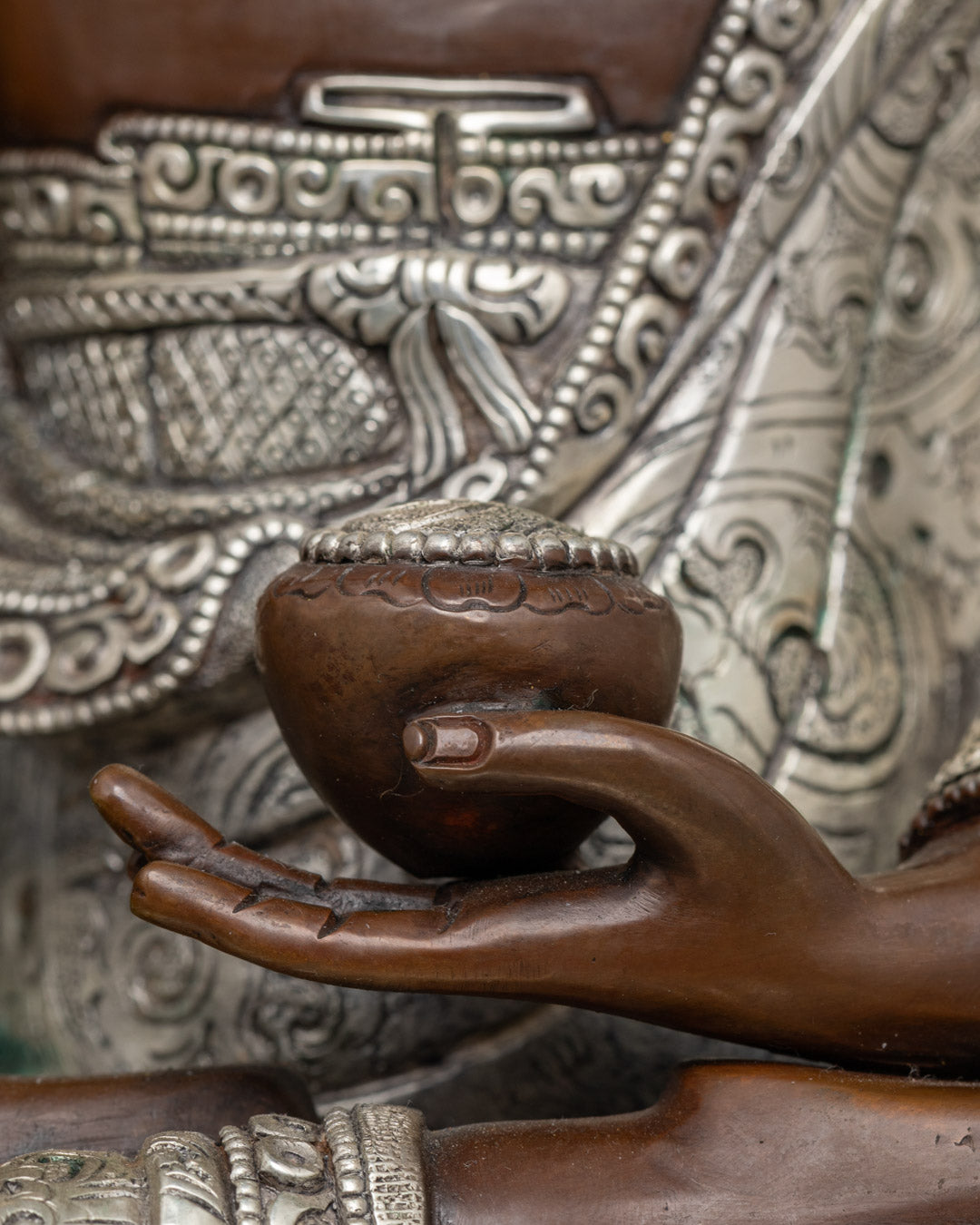 Oxidized Shakyamuni Buddha Statue | Handcrafted in Nepal