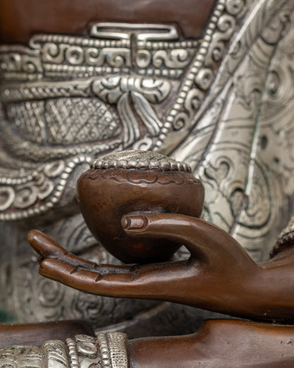 Oxidized Shakyamuni Buddha Statue | Handcrafted in Nepal