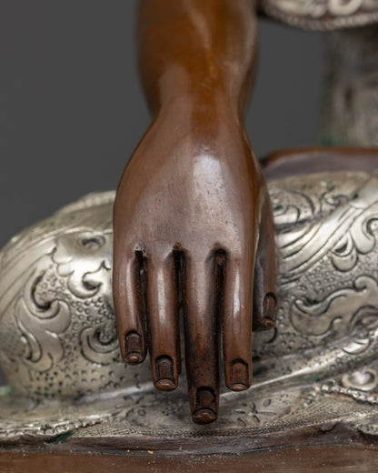 Oxidized Shakyamuni Buddha Statue | Handcrafted in Nepal