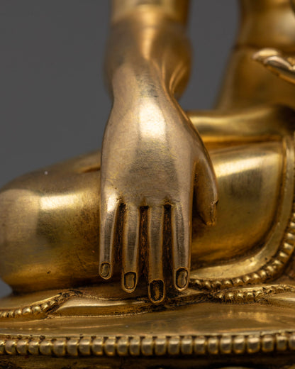 Hand-Carved Shakyamuni Buddha Statue from Nepal