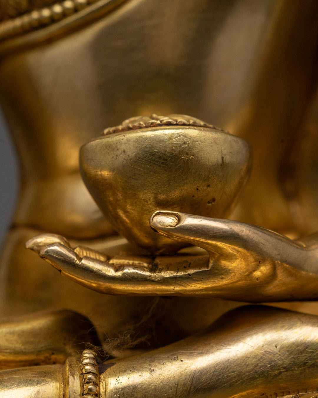 Hand-Carved Shakyamuni Buddha Statue from Nepal