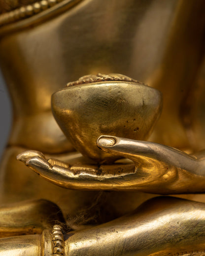 Hand-Carved Shakyamuni Buddha Statue from Nepal
