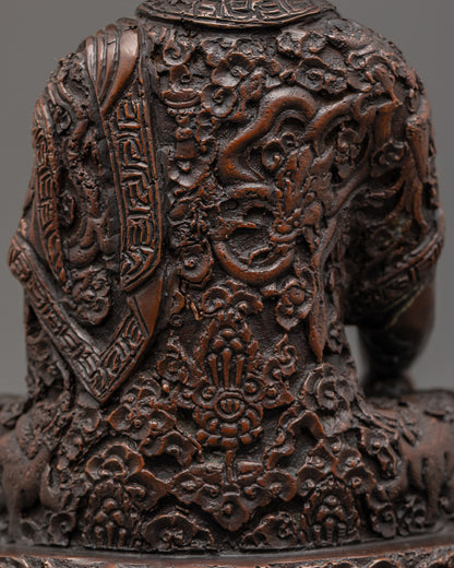 Shakyamuni Buddha Statue | Oxidized Copper Buddhist Art