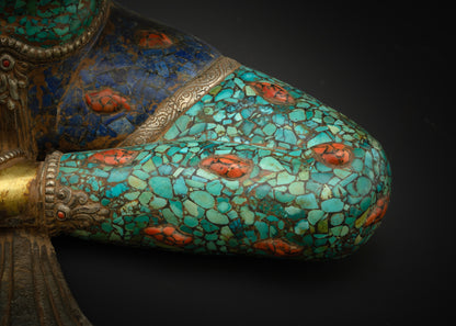 Turquoise Green Tara Statue | Tibetan Bodhisattva Buddha Decoration