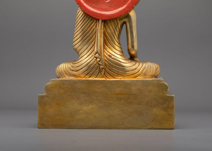 Nepalese Siddhartha Gautama Buddha Statue | Elegant Gold-Finished
