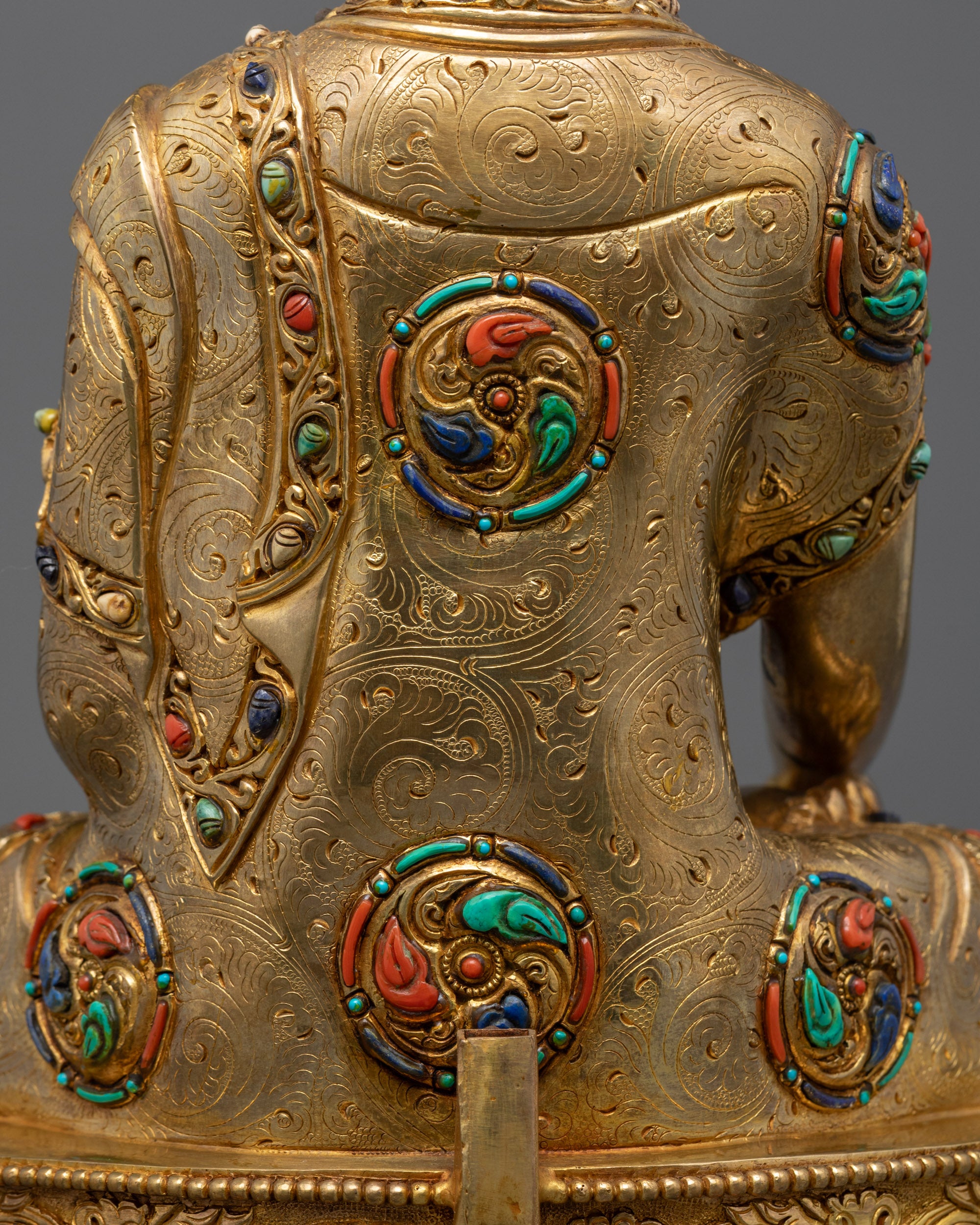 Enlightened Shakyamuni Buddha Statue | Fire Gold Gilded Himalayan