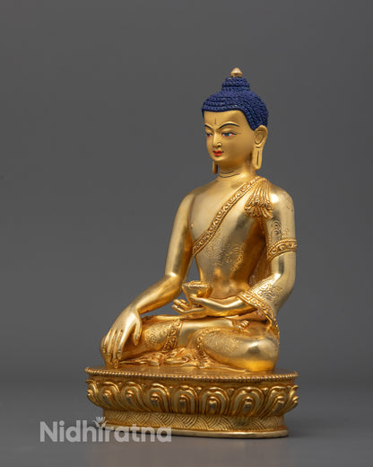 Sacred Shakyamuni Buddha Statue | Lotus Base Bhumisparsha Mudra