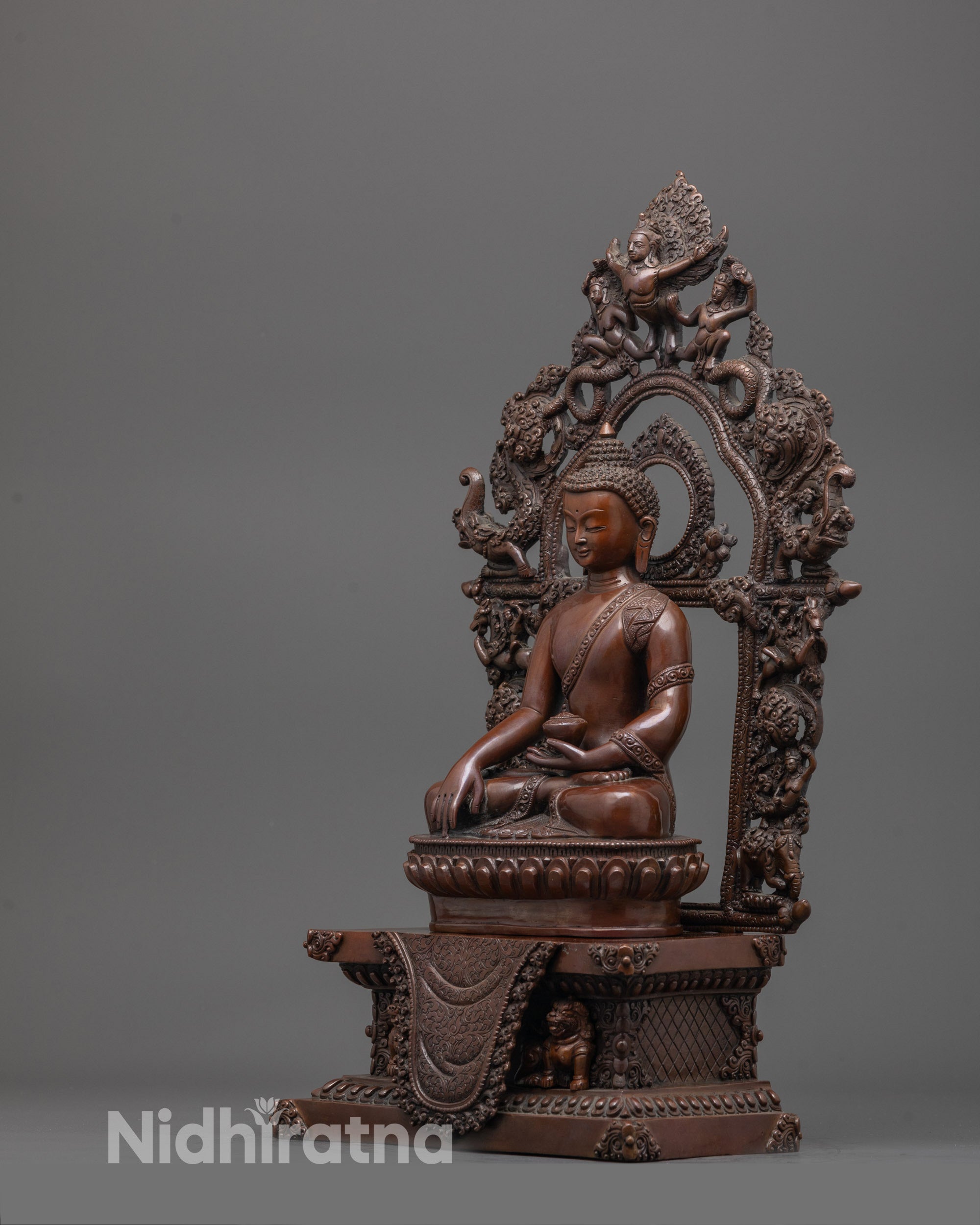 Shop Oxidized Shakyamuni Buddha Statue | Traditional Copper Sculpture