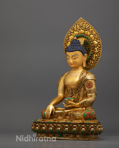 Buddha Shakyamuni Statue | Artisan Carved Copper Statue