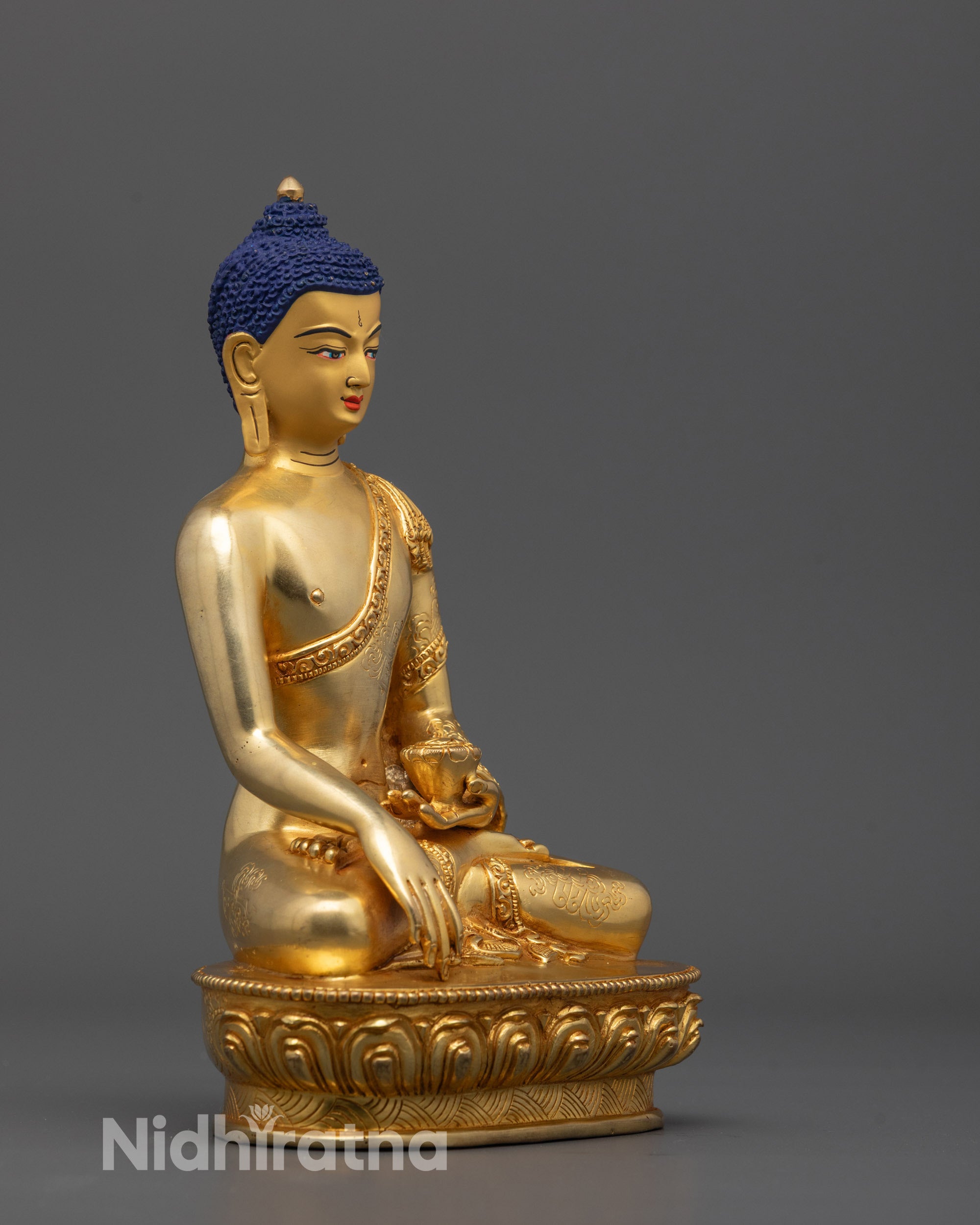 Sacred Shakyamuni Buddha Statue | Lotus Base Bhumisparsha Mudra