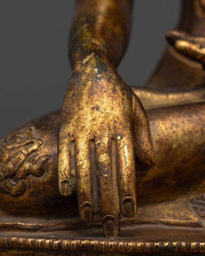 Antique Shakyamuni Buddha Statue | Handcrafted Spiritual Sculpture