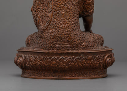 Sacred Oxidized Buddha Statue | Awakened Teacher Sculpture